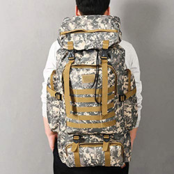 COTTILE Rucksack 80L Wasserdichtes Klettern Wandern Camouflage Rucksack Große Kapazität Camping Bergsteigen Outdoor Sport Ruc