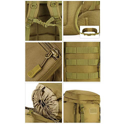 YUHAN Wanderrucksack, 85 l, großer taktischer Rucksack, Militär, Armee, Kampfrucksack, Trekkingrucksack, MOLLE-Rucksack