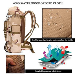 Kabxhueo Rucksack Groß 80l Outdoor wanderrucksack fur Herren Wasserdicht Militär Armee Rucksack Camouflage taktischer rucksac