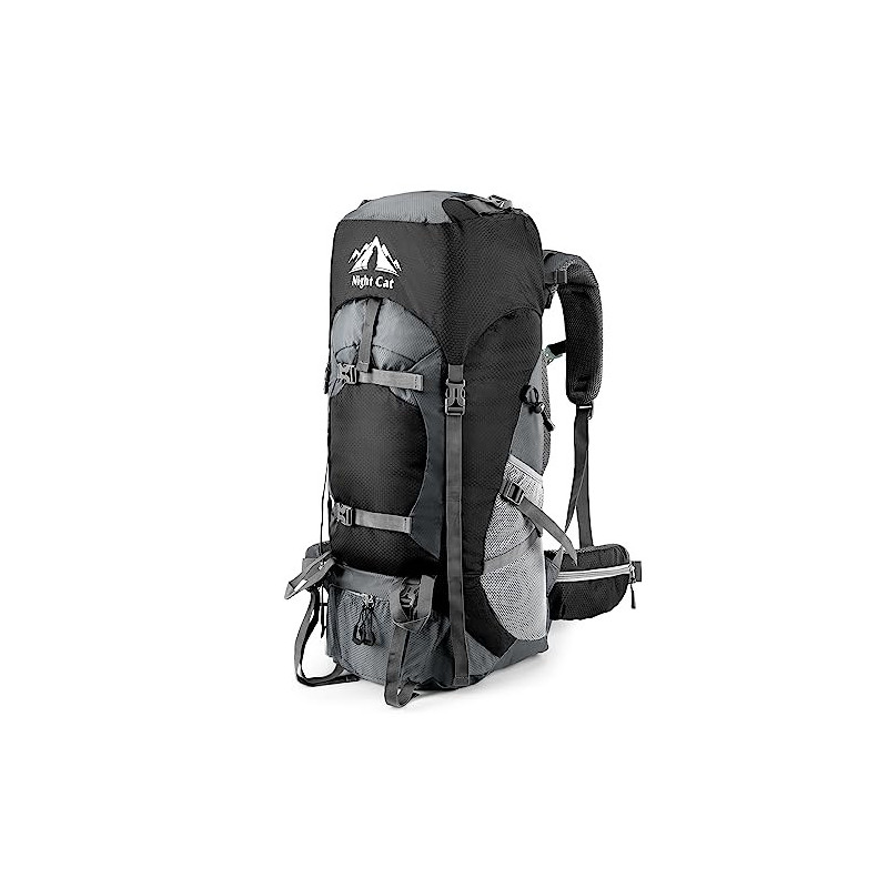 Night Cat Wanderrucksack 70L Rucksack Trekkingrucksack Reiserucksack Herren Damen Atmungsaktiv für Camping Trekking Mountaine Night Cat Wanderrucksack 70L Rucksack Trekkingrucksack Reiserucksack Herren Damen Atmungsaktiv für Camping Trekking Mountaine