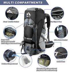 Night Cat Wanderrucksack 70L Rucksack Trekkingrucksack Reiserucksack Herren Damen Atmungsaktiv für Camping Trekking Mountaine