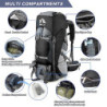 Night Cat Wanderrucksack 70L Rucksack Trekkingrucksack Reiserucksack Herren Damen Atmungsaktiv für Camping Trekking Mountaine