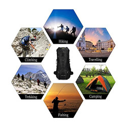 Doshwin 70L Rucksack Campingrucksack Trekkingrucksack Wanderrucksack Reiserucksack  mit Regenschutz   Schwarz 