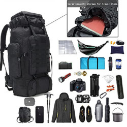 Yinghesheng Rucksack groß 80L Trekkingrucksack Reiserucksack Herren Outdoor Wasserdicht Militär Rucksack, Notfallrucksack Bac