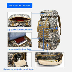 Yinghesheng Rucksack groß 80L Trekkingrucksack Reiserucksack Herren Outdoor Wasserdicht Militär Rucksack, Notfallrucksack Bac