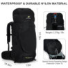 N NEVO RHINO Innenrahmen Wanderrucksack 50/60/65/70/80L, Bergsteigen, Camping, Tagesrucksack, wasserdichter Regenschutz
