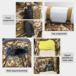KingsGuard 100L Camping Wandern Rucksack Molle Rucksack Militär Camping Rucksackreisen Tagesrucksack, Schwarz, Large, Campin