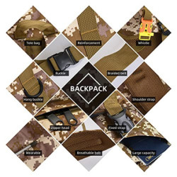 KingsGuard 100L Camping Wandern Rucksack Molle Rucksack Militär Camping Rucksackreisen Tagesrucksack, Schwarz, Large, Campin