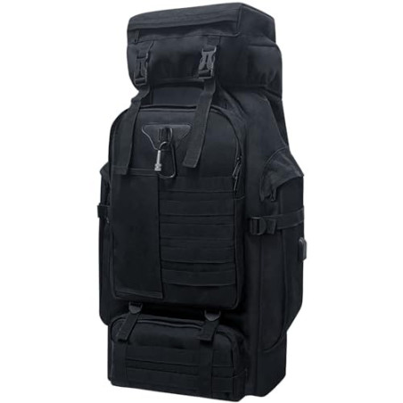 Lizbin 80L Camping Wanderrucksack, Militärischer taktischer Rucksack Molle Rucksack, extra großer Wanderrucksack, wasserabwei