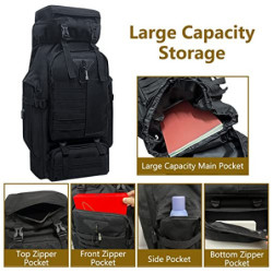 Lizbin 80L Camping Wanderrucksack, Militärischer taktischer Rucksack Molle Rucksack, extra großer Wanderrucksack, wasserabwei