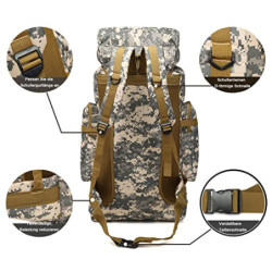 Kabxhueo Rucksack 80L Wasserdicht Notfallrucksack Military Armee Rucksack Großer Outdoor Reiserucksack Kampfrucksack Fluchtru
