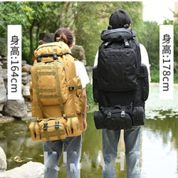 Qiantull Wanderrucksack 80L-Molle Groß Kapazität Trekkingrucksack Outdoor Universal Rucksack Camping Sport Reise Daypack Reis