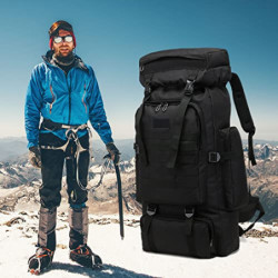 LYEAA Wasserdichter 80L Rucksack, Große Kapazität Oxford Tuch Sportrucksack, Molle Taschen Knapsack for Outdoor Training Camp