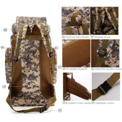 DXIA Wanderrucksack Herren, 80L Camping Rucksack, Wasserdichte Outdoor Sport Reise Rucksack, große reiserucksack leichtgewich