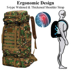 Kabxhueo Rucksack 80L Wasserdicht Notfallrucksack Military Armee Rucksack Großer Outdoor Reiserucksack Kampfrucksack Fluchtru
