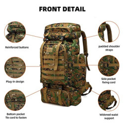 Kabxhueo Rucksack 80L Wasserdicht Notfallrucksack Military Armee Rucksack Großer Outdoor Reiserucksack Kampfrucksack Fluchtru