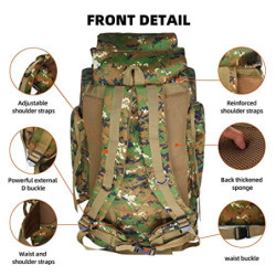 Kabxhueo Rucksack 80L Wasserdicht Notfallrucksack Military Armee Rucksack Großer Outdoor Reiserucksack Kampfrucksack Fluchtru