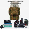 Kabxhueo Rucksack 80L Wasserdicht Notfallrucksack Military Armee Rucksack Großer Outdoor Reiserucksack Kampfrucksack Fluchtru