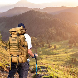 Groß Rucksack 60l - 80l, Outdoor Military Rucksack fur Herren Camouflage Notfallrucksack Wasserdicht Survival Gefüllt Fluchtr