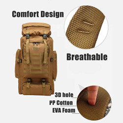 Hihey Rucksack 80L Wasserdichtes Klettern Wandern Camouflage Rucksack Große Kapazität Camping Bergsteigen Outdoor Sport Rucks