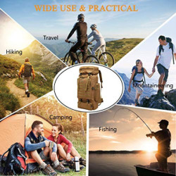 Hihey Rucksack 80L Wasserdichtes Klettern Wandern Camouflage Rucksack Große Kapazität Camping Bergsteigen Outdoor Sport Rucks
