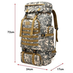 Wanderrucksack 80L,Große Kapazität Wasserdicht Klettern Wandern Trekkingrucksack Reiserucksack,Outdoor Rucksack Für Reisen, R