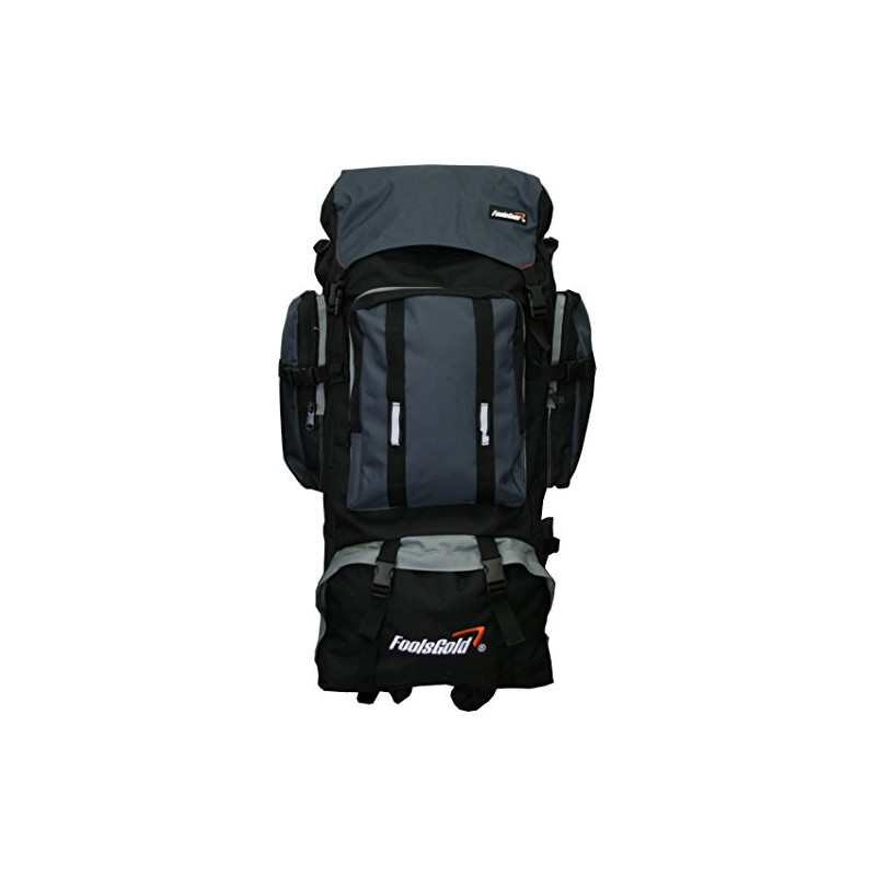 Foolsgold Extra große Trekkingrucksack Wanderrucksack mit doppeltem Zugang - Grau Foolsgold Extra große Trekkingrucksack Wanderrucksack mit doppeltem Zugang - Grau