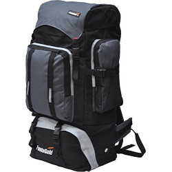 Foolsgold Extra große Trekkingrucksack Wanderrucksack mit doppeltem Zugang - Grau