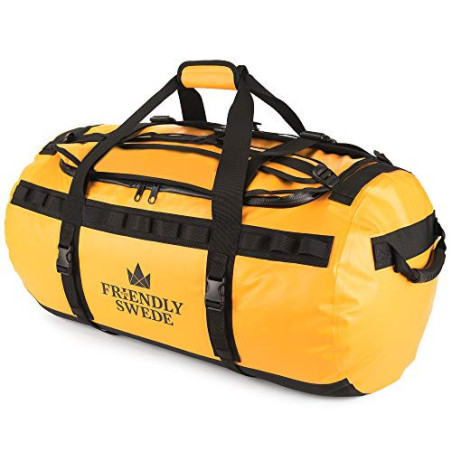 The Friendly Swede Wasserfeste Reisetasche Duffle Bag Rucksack - 30L / 60L / 90L - Seesack, Sporttasche Duffel Dry Bag mit Ru
