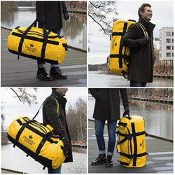 The Friendly Swede Wasserfeste Reisetasche Duffle Bag Rucksack - 30L / 60L / 90L - Seesack, Sporttasche Duffel Dry Bag mit Ru
