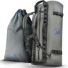 TrailSeeker Duffle Bag | Reisetasche Rucksack Seesack Tasche [100% Wasserdicht] | 60L Grau | Motorradtasche Segeltasche | Cam