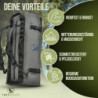 TrailSeeker Duffle Bag | Reisetasche Rucksack Seesack Tasche [100% Wasserdicht] | 60L Grau | Motorradtasche Segeltasche | Cam