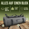 TrailSeeker Duffle Bag | Reisetasche Rucksack Seesack Tasche [100% Wasserdicht] | 60L Grau | Motorradtasche Segeltasche | Cam