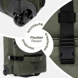 SONS OF ALOHA XL Reisetasche mit 2 Rollen Kane Rollkoffer 80 cm Koffer Sporttasche Reise-Trolley 120L, grün-Olive