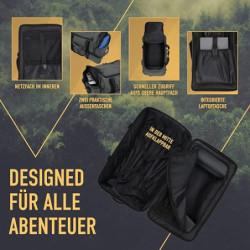 BEN NEVIS Reisetasche mit Rollen 80l [Recycelt] - 3in1 Tasche & Trolley & Rucksack [groß] Travel Bag Reisekoffer Duffle Bag S