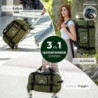 EVERGLOBE Reisetasche mit Rollen 60l Groß [Recycelt] - 3in1 Tasche + Trolley + Rucksack | Reisekoffer Travel Bag Sporttasche 