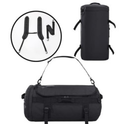 MIER Reisetasche große Sporttasche wasserdicht Sportrucksack mit Schuhfach umwandelbar in Rucksack, Schwarz, 45L