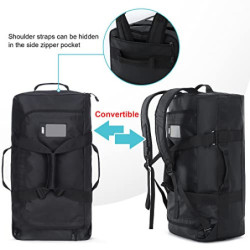 MIER Sporttasche Herren Wasserresistente Reisetasche 60L groß Heavy Duty Convertible Sportrucksack mit Rucksackgurten und Sch
