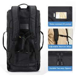 MIER Sporttasche Herren Wasserresistente Reisetasche 60L groß Heavy Duty Convertible Sportrucksack mit Rucksackgurten und Sch