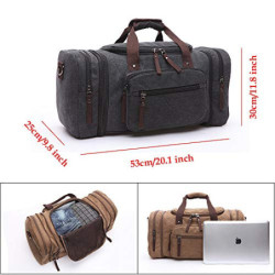 WTiger Reisetasche, groß 40 l 50 l erweiterbare Segeltuch-Reisetasche, Unisex-Reisetaschen, Wochenendtasche für Damen und Her