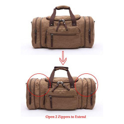 WTiger Reisetasche, groß 40 l 50 l erweiterbare Segeltuch-Reisetasche, Unisex-Reisetaschen, Wochenendtasche für Damen und Her