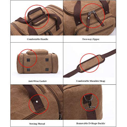 WTiger Reisetasche, groß 40 l 50 l erweiterbare Segeltuch-Reisetasche, Unisex-Reisetaschen, Wochenendtasche für Damen und Her