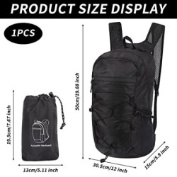 TSLBW Faltbarer Rucksack, Wasserdichter Wanderrucksack mit Aufbewahrungstasche Multifunktionaler Tagesrucksack für Outdoor-Sp