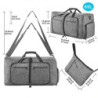 Vomgomfom 65L Faltbare Reisetasche, Große Sporttasche mit Extra Kulturbeutel und Schuhtasche, Unisex, Grau