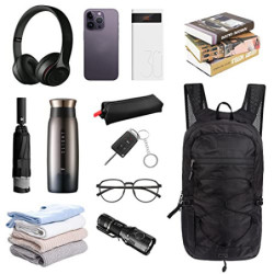 TSLBW Faltbarer Rucksack, Wasserdichter Wanderrucksack mit Aufbewahrungstasche Multifunktionaler Tagesrucksack für Outdoor-Sp