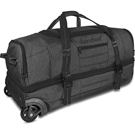 normani Reisetasche mit Rollen, großem Stauraum und vielen Fächern - Trolley-Funktion - Reisetrolley 90 oder 120 Liter Farbe 