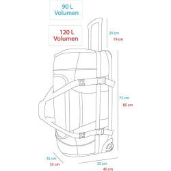 normani Reisetasche mit Rollen, großem Stauraum und vielen Fächern - Trolley-Funktion - Reisetrolley 90 oder 120 Liter Farbe 