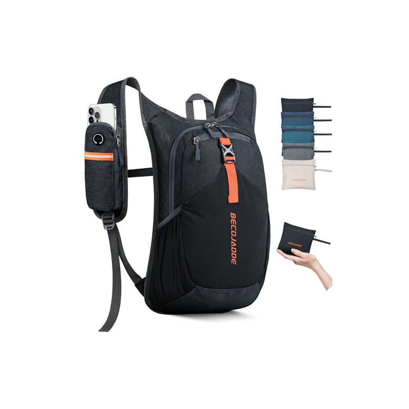 BECOJADDE 15L Wanderrucksack Herren Kleiner Rucksack Damen Leichter Daypack Tagesrucksack Faltbarer Trekkingrucksack für Camp