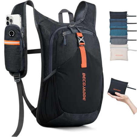 BECOJADDE 15L Wanderrucksack Herren Kleiner Rucksack Damen Leichter Daypack Tagesrucksack Faltbarer Trekkingrucksack für Camp