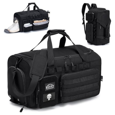 BAGZY Taktischer Reisetasche Sporttasche 40l Trainingstasche Herren Mit Schuhfach Für Herren Reise Sport Fitness Weekender Ze